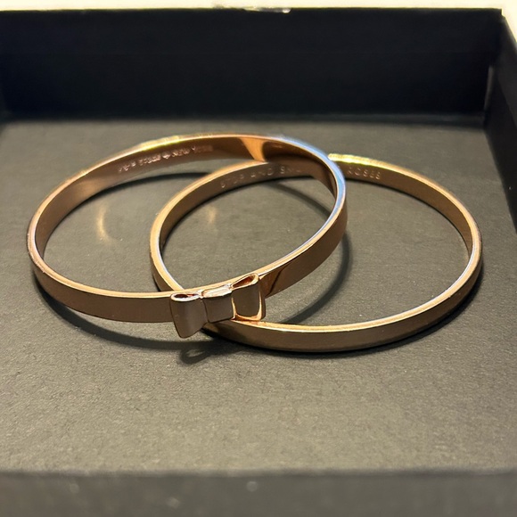 kate spade ♠️ Rose Gold Tone Bangle Bracelet Set - Picture 7 of 14